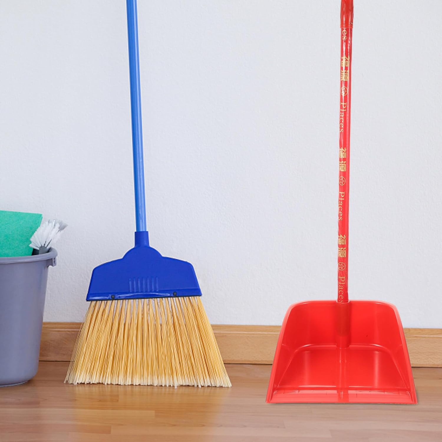 Ipetboom Dust Pans with Long Handle: Upright Dust Debris Dustpan Long Handled Stand Up Dustpan Garbage Shovel Standing for Home Kitchen Shop Indoor Commercial