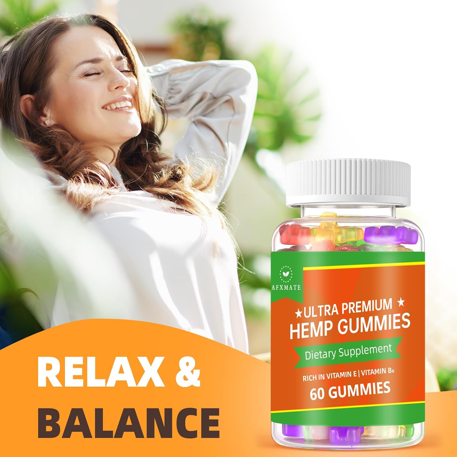 (2 Pack) Hemp Gummies, Fruity Edibles Gummy Advanced 100% Natural High Potency Hemp Seed Extract Gummies - 120 Gummies