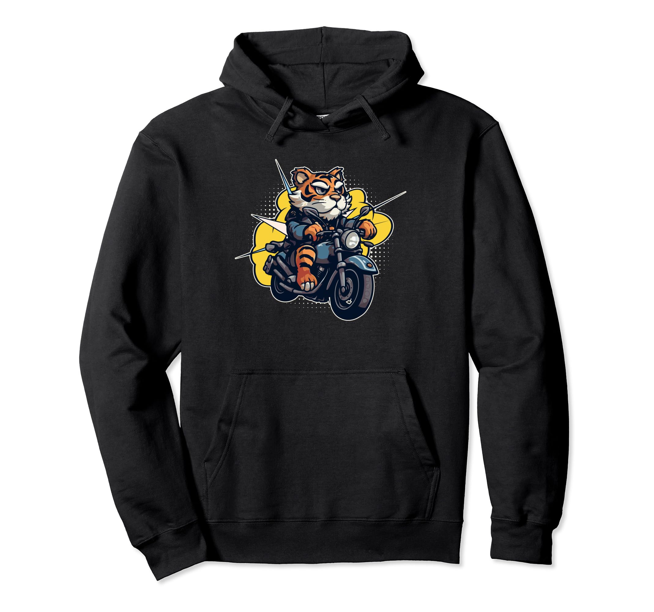 Tiger Bikers Motorcycle Wildlife Animals Pullover Hoodie