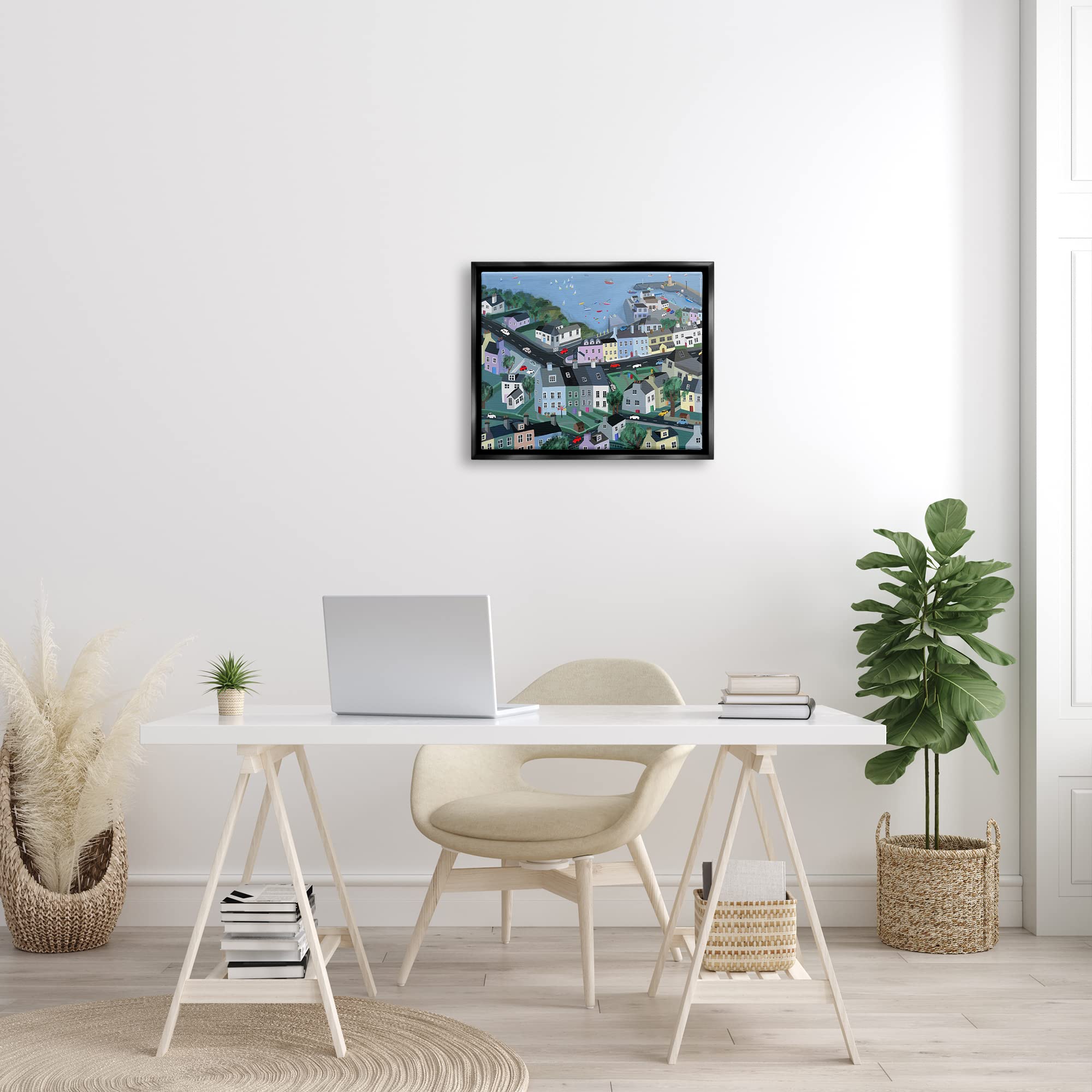 Amazon.com: Stupell Industries Port Town Neighborhood Houses