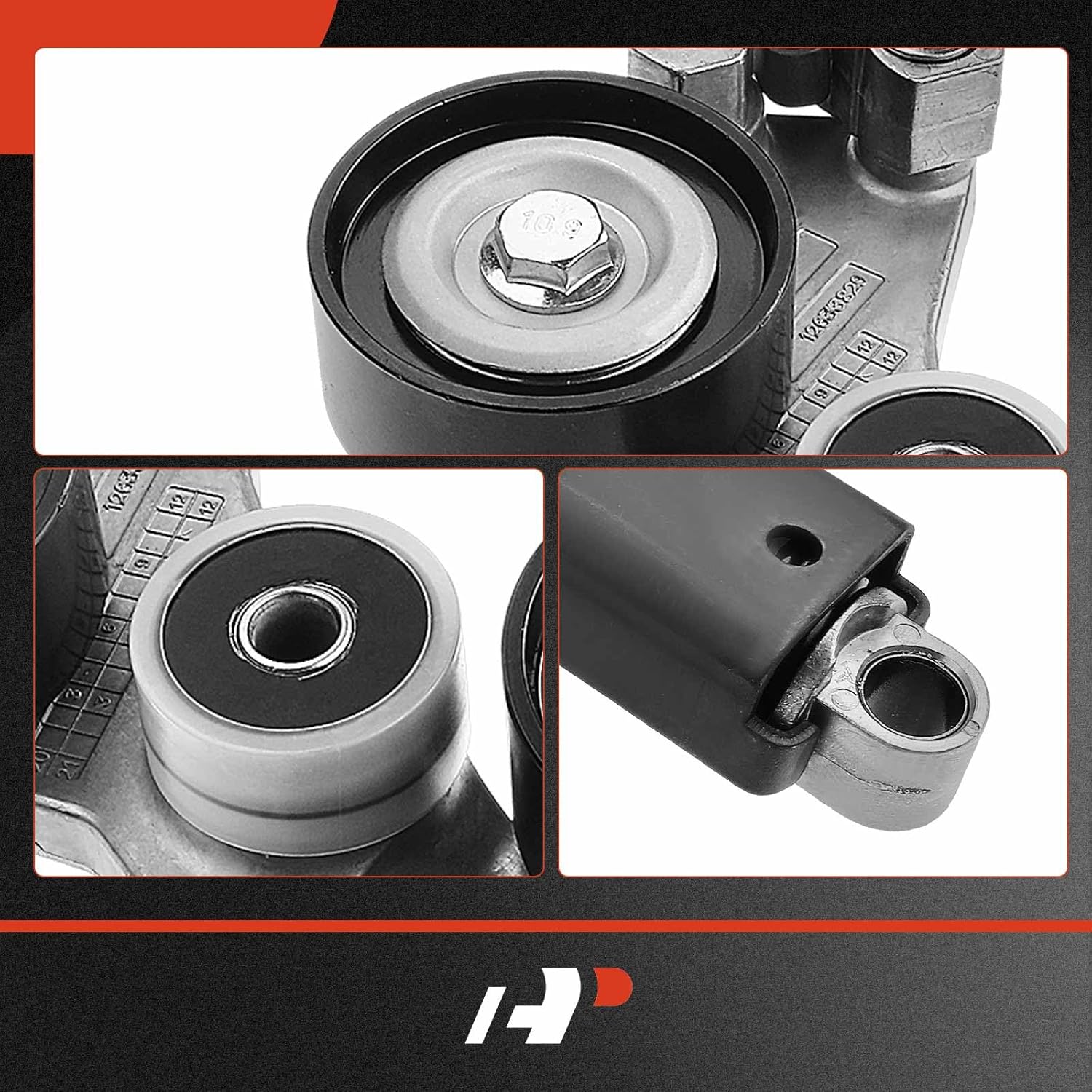 A-Premium Belt Tensioner Assembly with Pulley Compatible with Chevrolet Malibu 2008-2010 2013-2014, Impala 2014 & Buick LaCrosse, Regal 2012-2016 & Saturn Aura, Vue, Replace# 12663047, 12655192