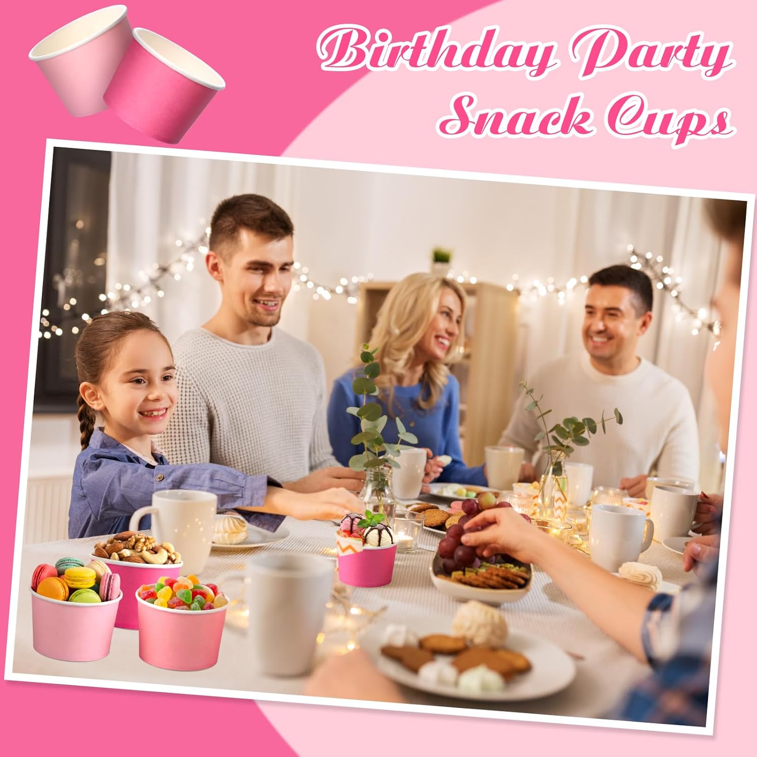 Nuenen 300 Pcs 300 Pcs 8 oz Easter Ice Cream Paper Cups Bulk Disposable Dessert Cups Solid Color Paper Dessert Bowls for Snack Sundae Spring Party Favors Ice Cream Bar Supplies (Pink Gradient)