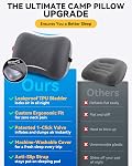 Hikenture Camping Pillow with Removable Cover-Ultralight Inflatable Pillow for Neck Lumber Support-Upgrade Backpacking Pillow-Washable Travel Air Pillows for Camping, Hiking, Backpacking (Grey)