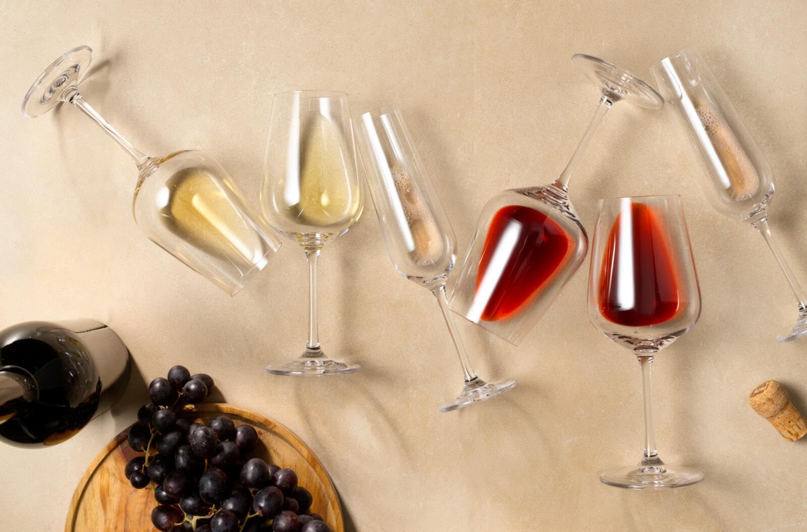 Bohemia Crystal - Juego de 12 copas de vino tinto, blanco y