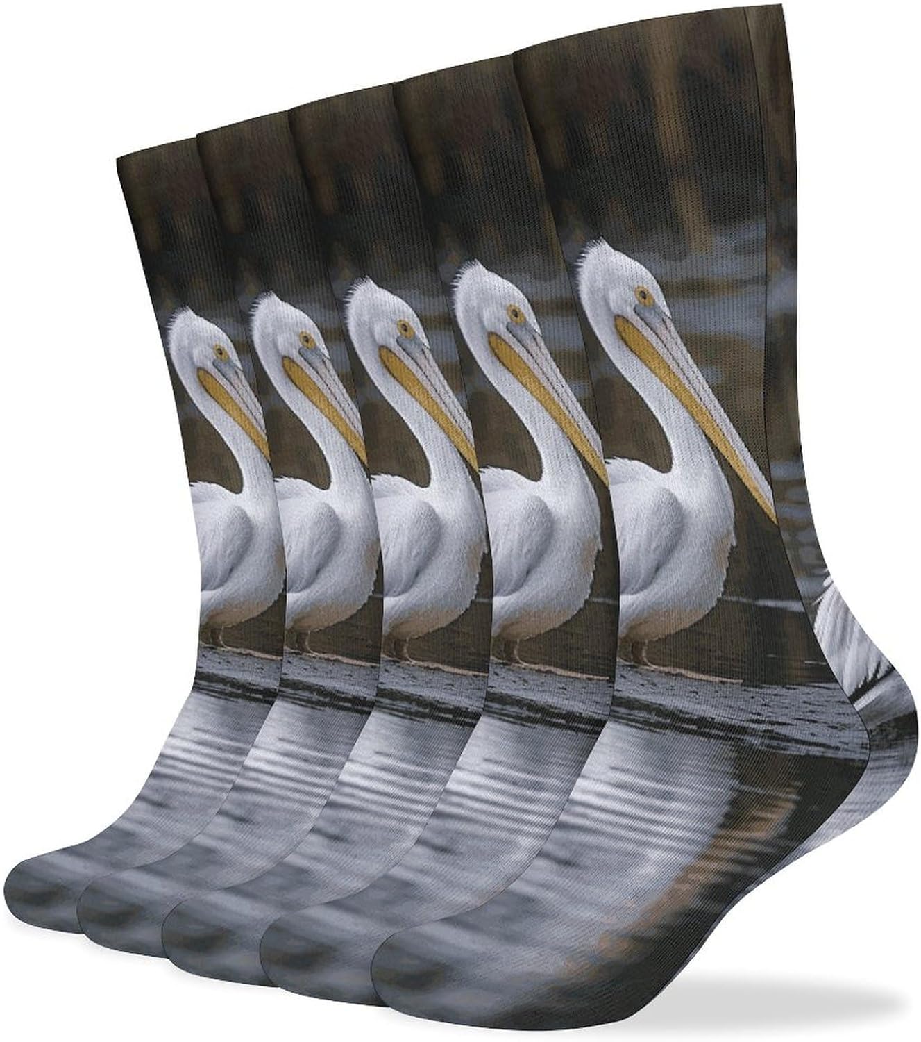 Three Pelicans Knee High Socks Cozy Knee High Socks Soft Mid-Length Sock for All Seasons Daily Wear Adult