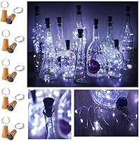 Vista 7 de Decorman Paquete de 10 luces solares para botellas de vino, 10 luces LED impermeables con forma de corcho de cobre para bodas, Navidad, exteriores