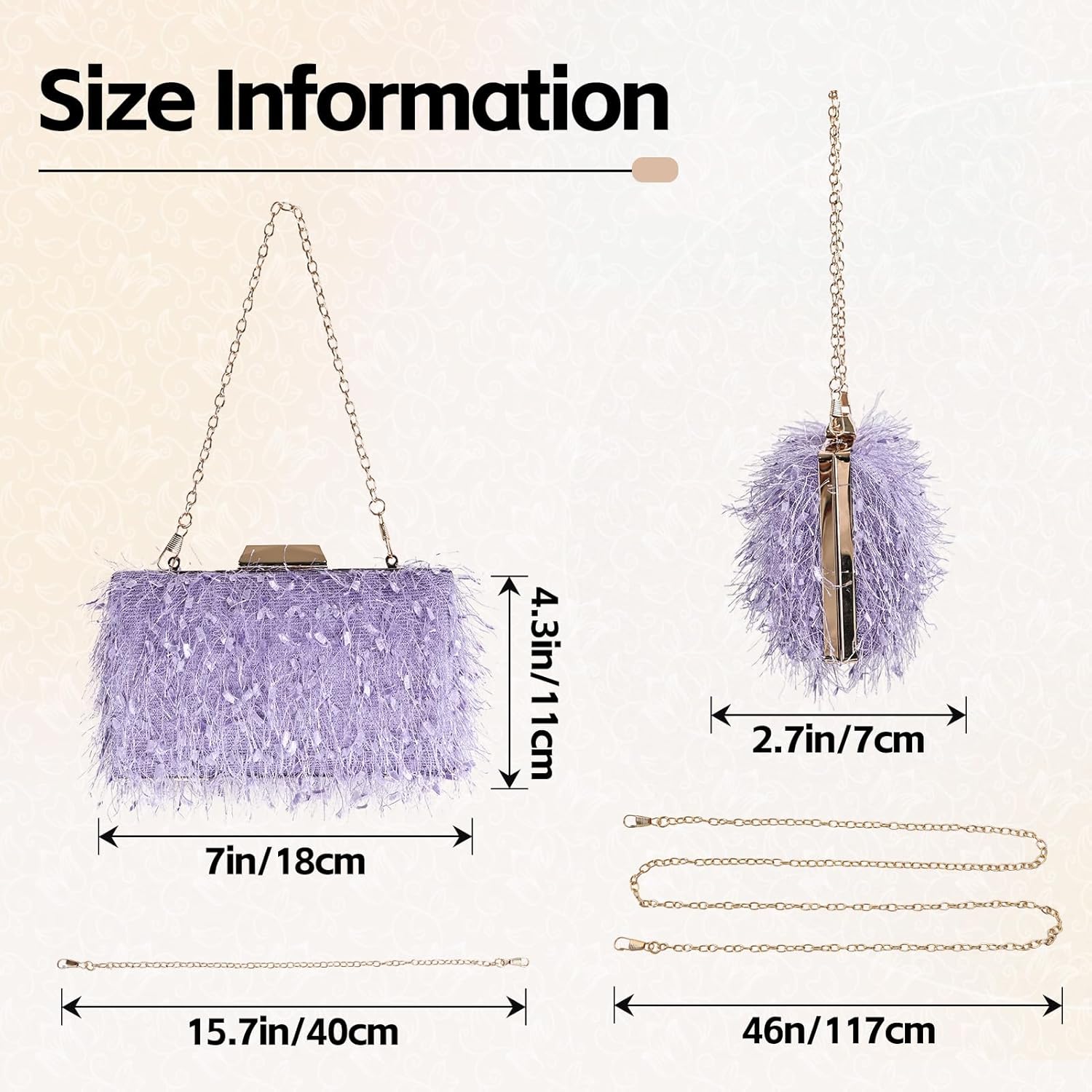 Women Ostrich Feather Tote Bag Fluffy Purse Clutch Feather Shoulder Crossbody Bag Evening Handbag for Wedding Party - Image 4
