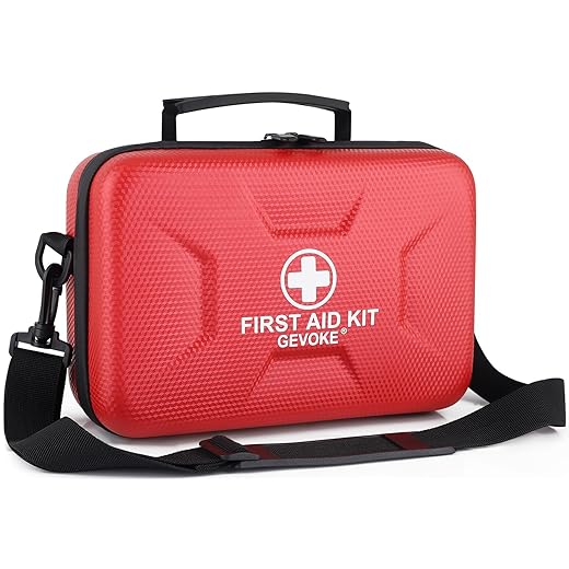 410 Piece Waterproof Hard Shell First Aid Kit for Home, Car, Travel, Camping, Truck, Hiking, Sports, Office, Vehicle & Outdoor Emergencies - Emergency Medical Kits (Red)