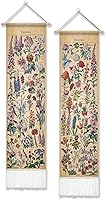 Vista 15 de Tapiz de flores vintage de 51 x 13 pulgadas, largo vertical para colgar en la pared, referencia ilustrativa botánica, tapices botánicos