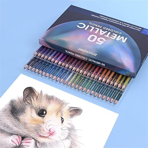 Miniatura 2 de Gimue Juego de 50 lápices de colores profesionales preafilados no tóxicos para adultos suministros de arte profesionales para artistas y coloristas