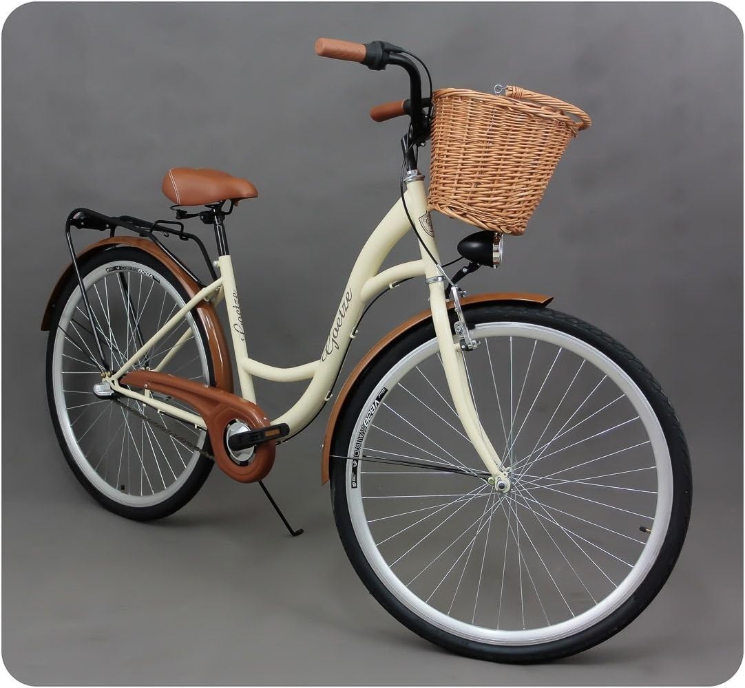 28" Women's City Bike Vintage Style Dutch Town Bikes Wicker Basket New