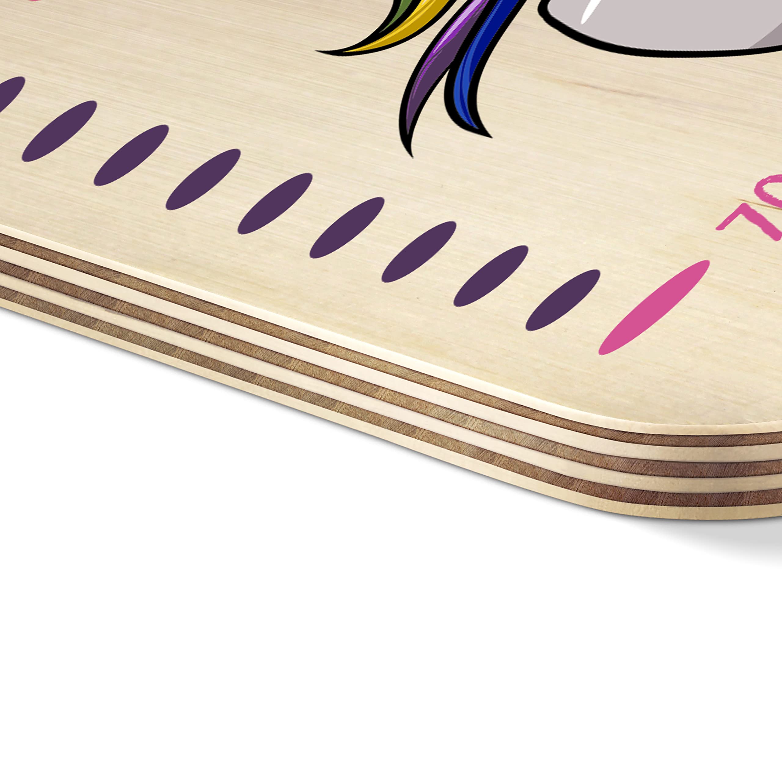 PrintPlanet® - Holz-Messlatte-Schmal mit Namen gestalten - Messlatte für Kinder personaliseren - Motiv: Einhorn