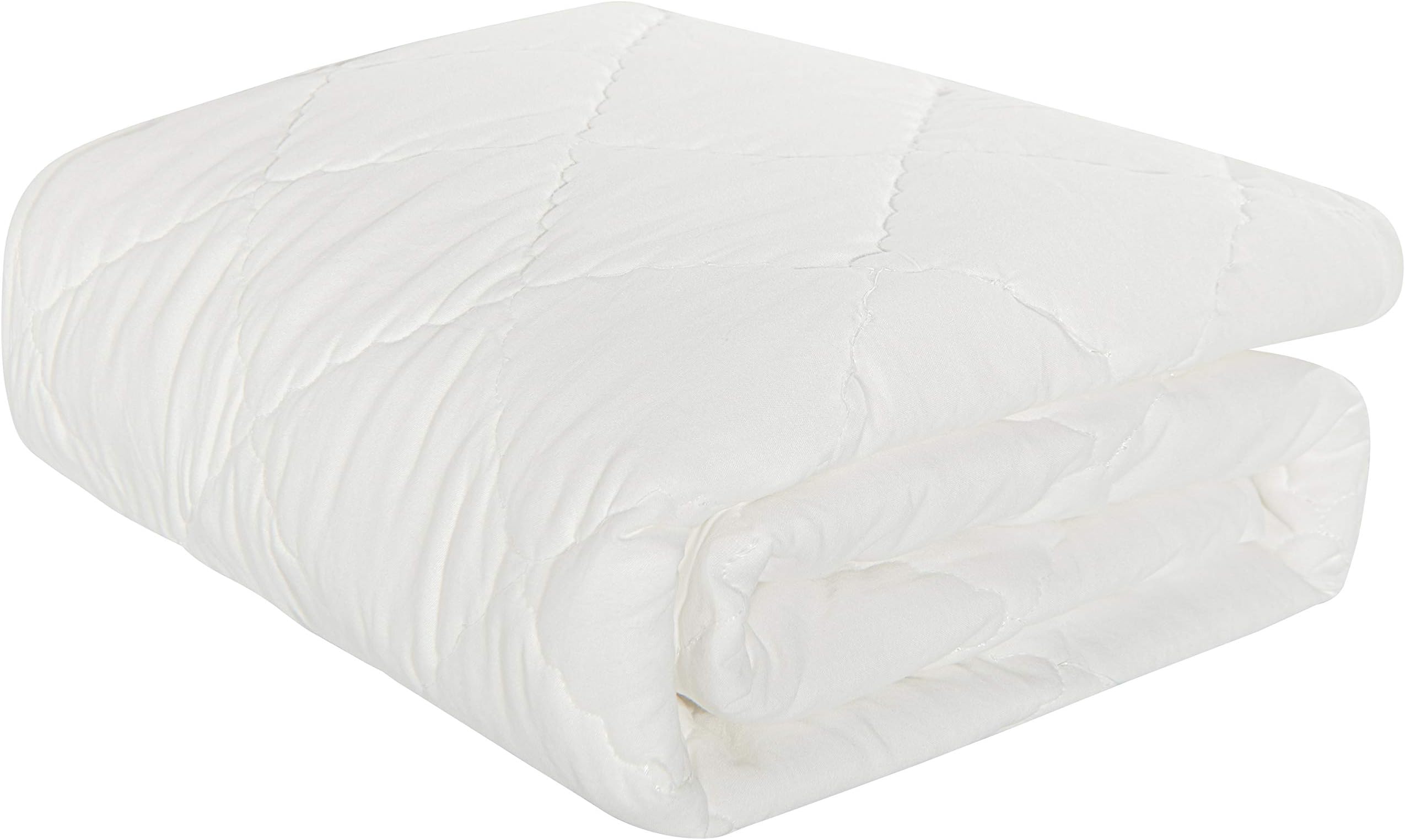 Down Alternative Toddler Comforter, Lightweight and Warm Solid Color Baby Crib Quilted Blanket, 39x47 inches, White