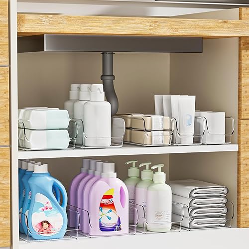 Miniatura 6 de Ettori Juego de 6 contenedores de almacenamiento de plástico transparente, la mejor solución de almacenamiento y organización de despensa para