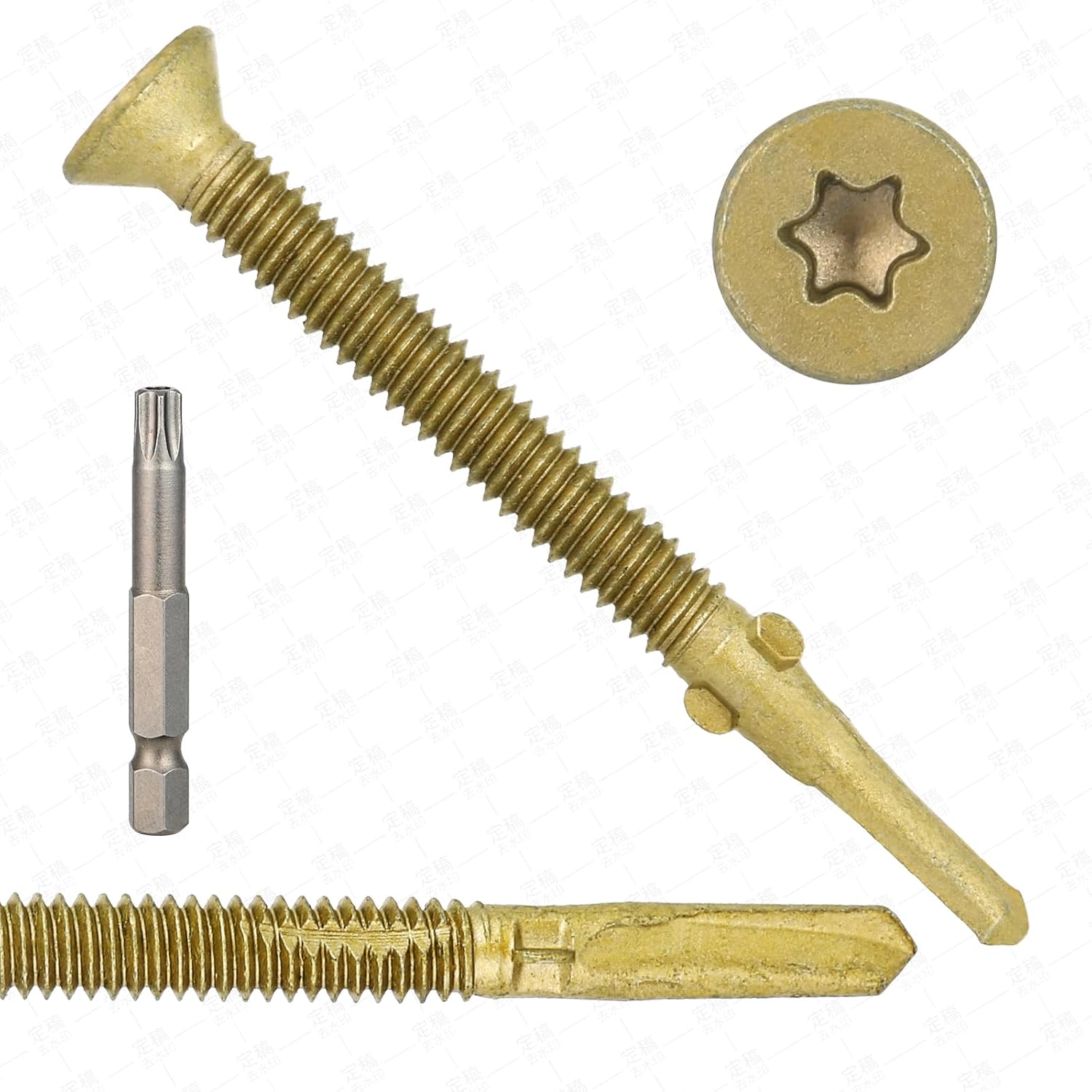 200Pcs #14 x 2-3/4" Trailer Deck Screws - T30 Torx Self-Tapping Wood to Metal Screws with Reamer Tip | Heavy-Duty Fasteners for Trailers,Truck Beds & Metal Framing