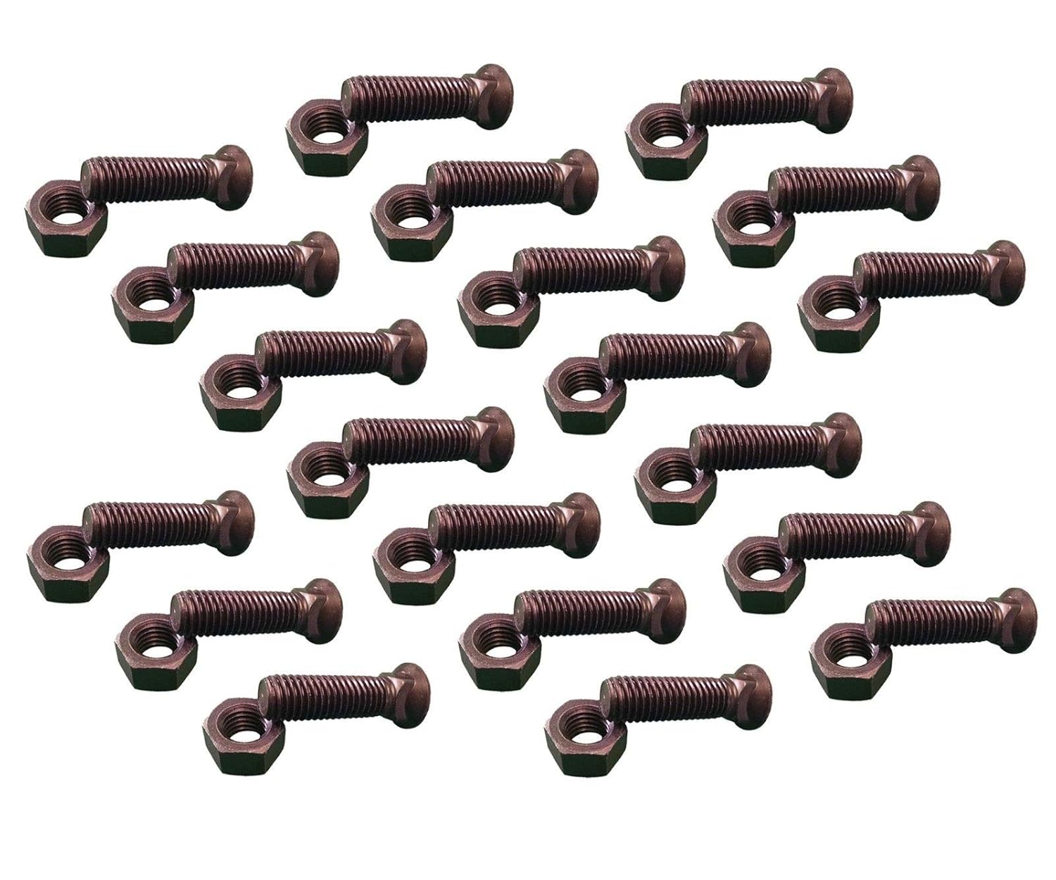 20 - Plow Bolts & Nuts for Blades/Cutting Edges, 5/8 x 2 1/4 - Grade 8, Dome Head