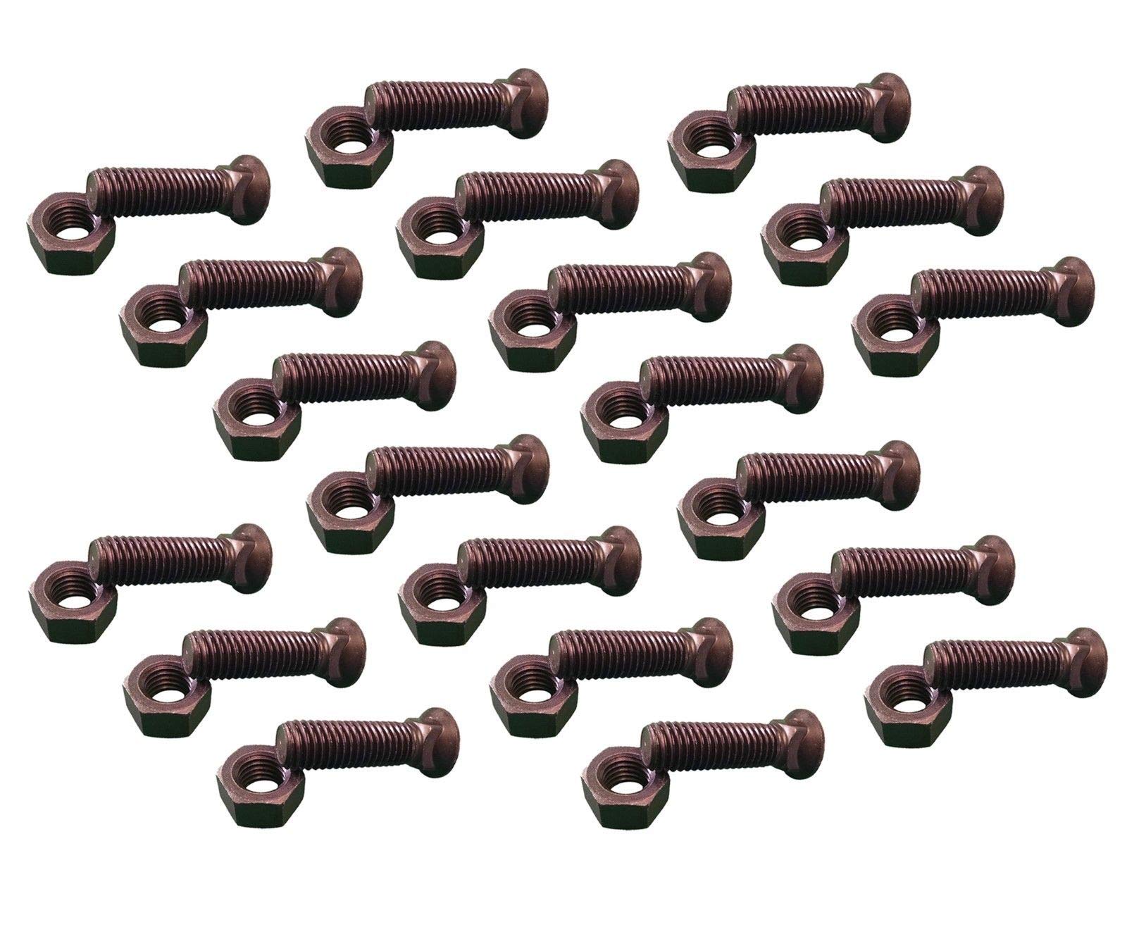 20 - Plow Bolt & Nut for Blades/Cutting Edge, 5/8-11x2 1/2 - Grade 8, Dome Head