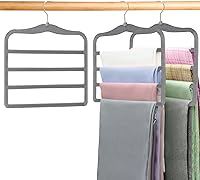 Vista 1 de Organizadores y almacenamiento de armario, perchas mágicas para pantalones que ahorran espacio, perchas para faldas de 4 niveles, perchas para jeans