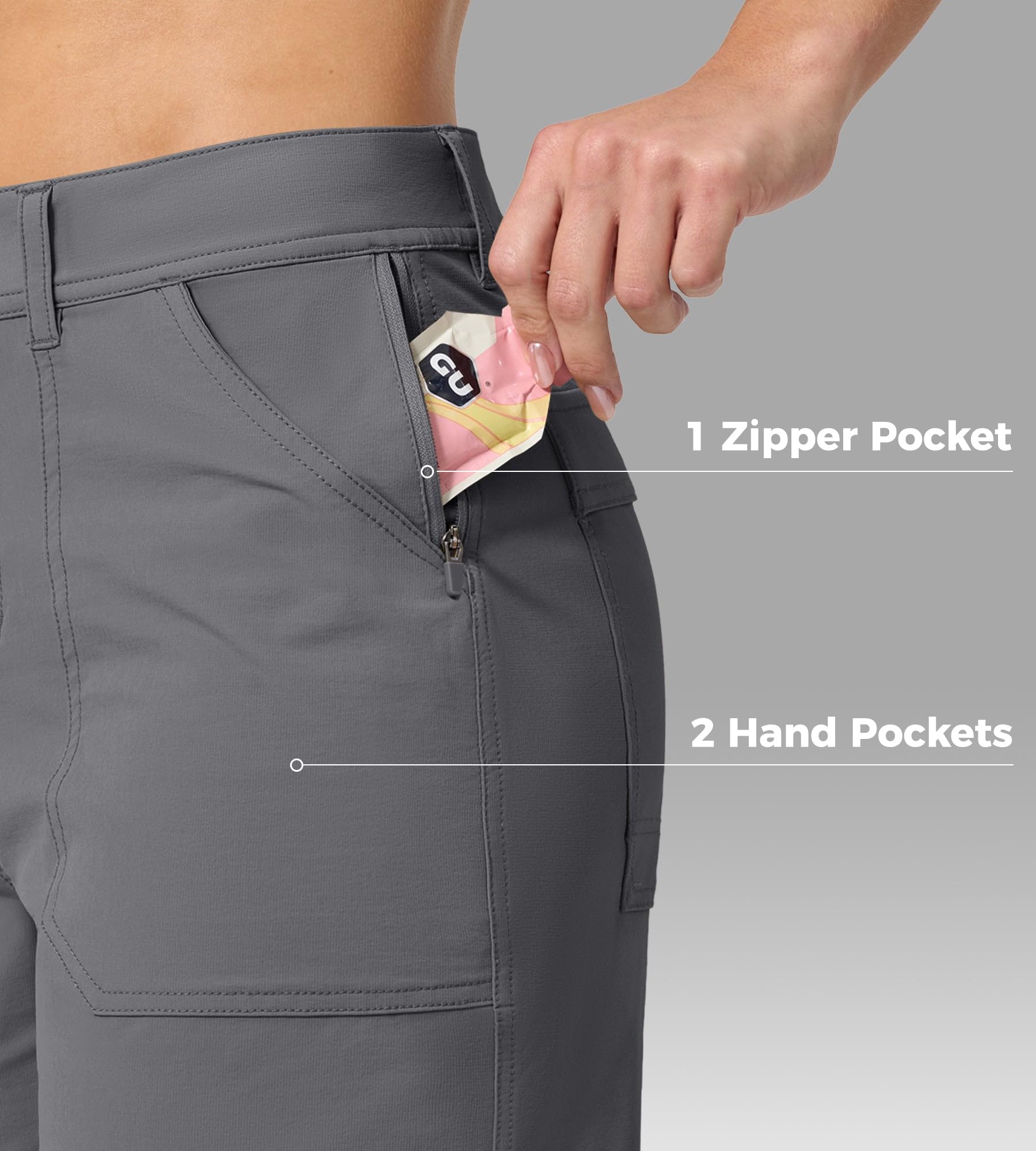 WILLIT Pantaloncini da trekking da donna, ad asciugatura rapida, elastici, impermeabili, per attività all'aperto, trekking, 13 cm, con tasche
