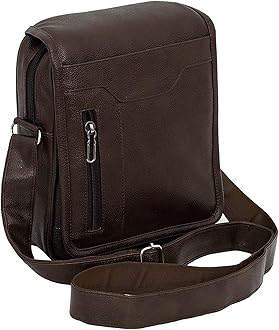 PU Leather Stylish Sling Messenger Bag For Men | Multipurpose Crossbody Bag With Adjustable Strap For Travel And Office Use - DarkBrown (25.5 x 7 x 20 Cm)