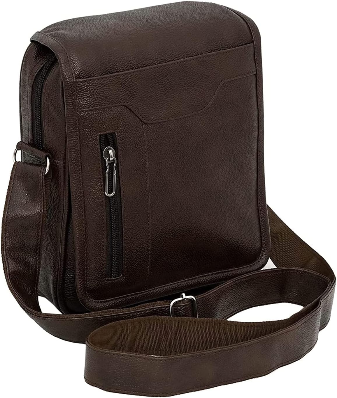 Storite PU Leather Stylish Sling Messenger Bag For Men | Multipurpose Crossbody Bag With Adjustable Strap For Travel And Office Use - DarkBrown (25.5 x 7 x 20 Cm)
