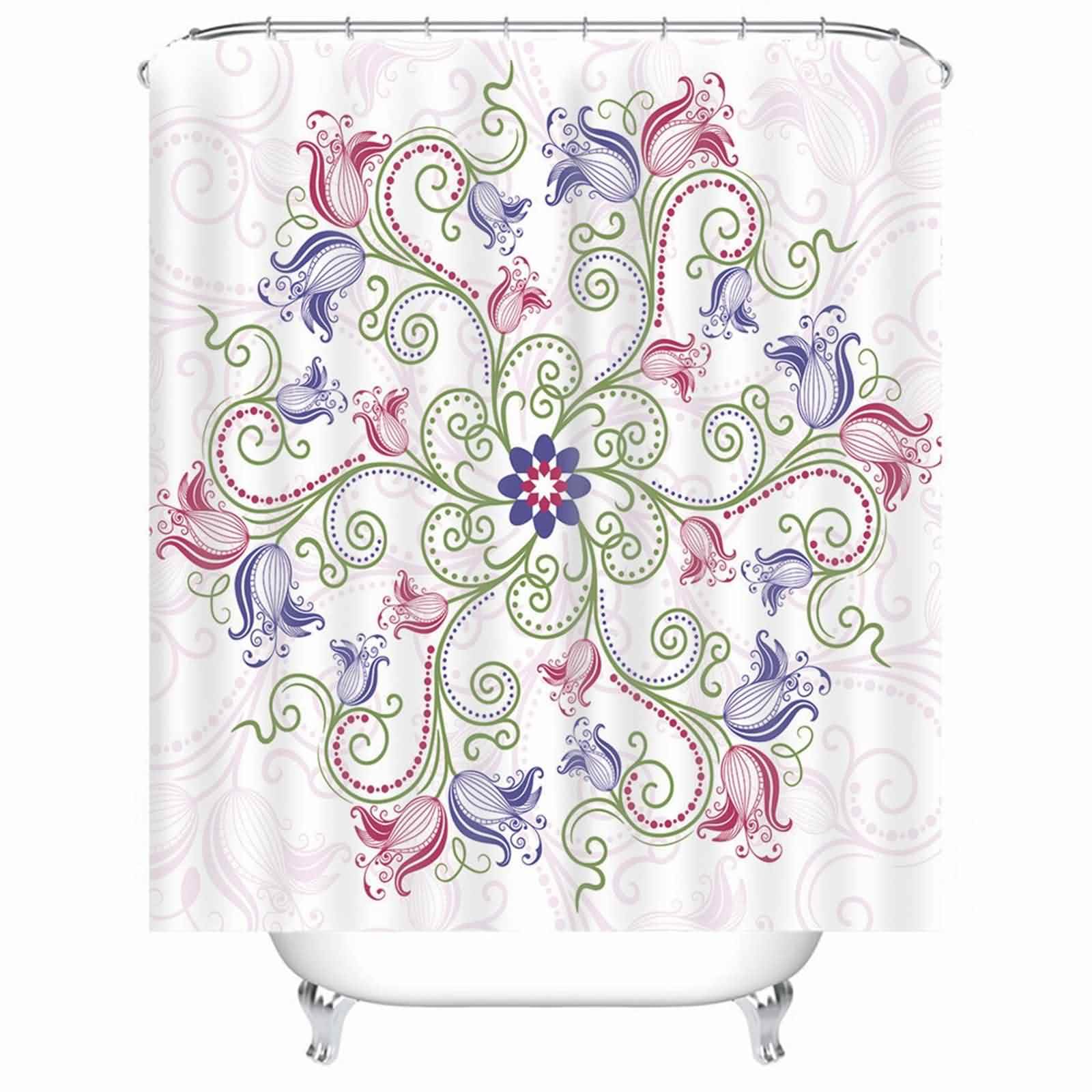 Rideau de douche motif fleurs chalet gris pour transformer l'ambiance de votre bain