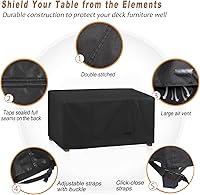 Vista 3 de NettyPro Funda rectangular para mesa auxiliar de patio, impermeable, para muebles de exterior, pequeña, rectangular, 36 x 22 x 18 pulgadas