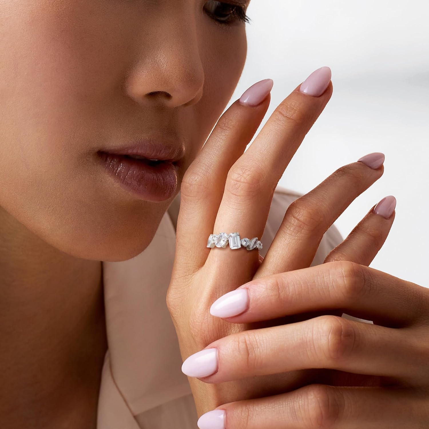 Ross-Simons 1.20 ct. t.w. Multi-Shaped CZ Ring in Sterling Silver