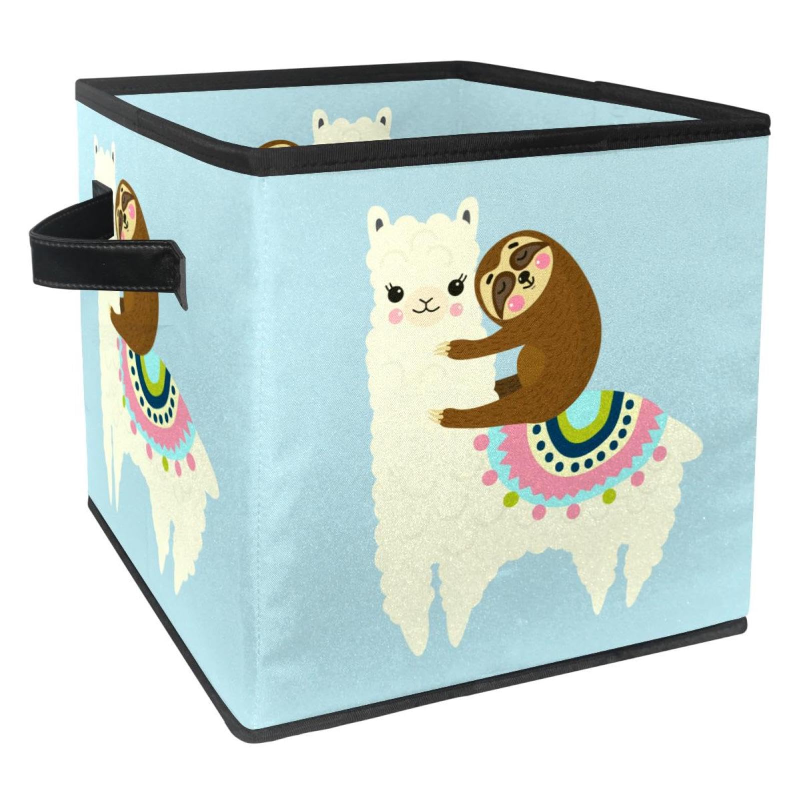 Boîte de rangement pliable pour jouets placard et vêtements cube tissu alpaga maison