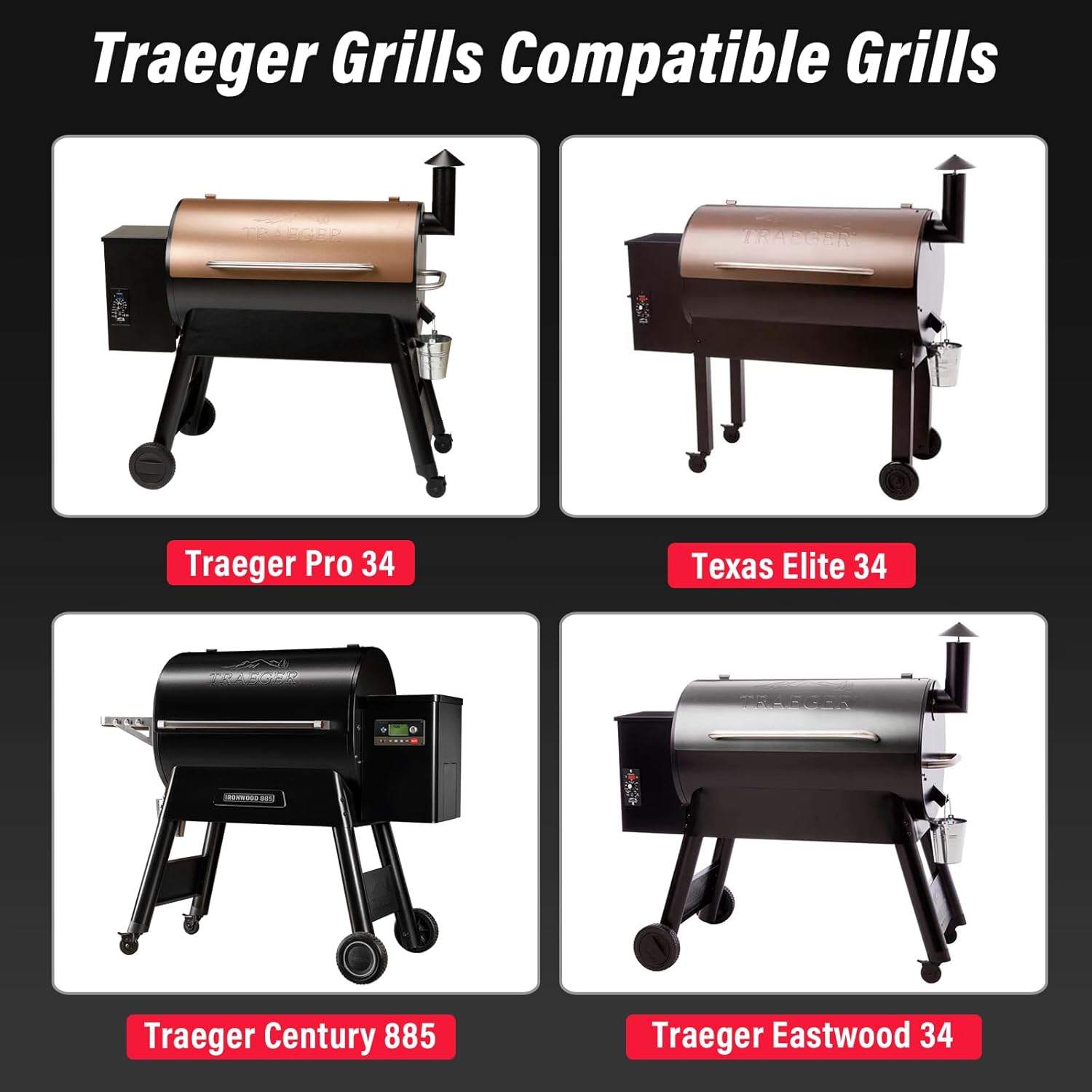 Utheer Upgraded Folding Front Shelf for Traeger Pro 34 Series, 37" x 12" Heavy-Duty Grill Prep Table with Cutting Board, Basin, Lid & 5 Hooks, Supports up to 60 lbs