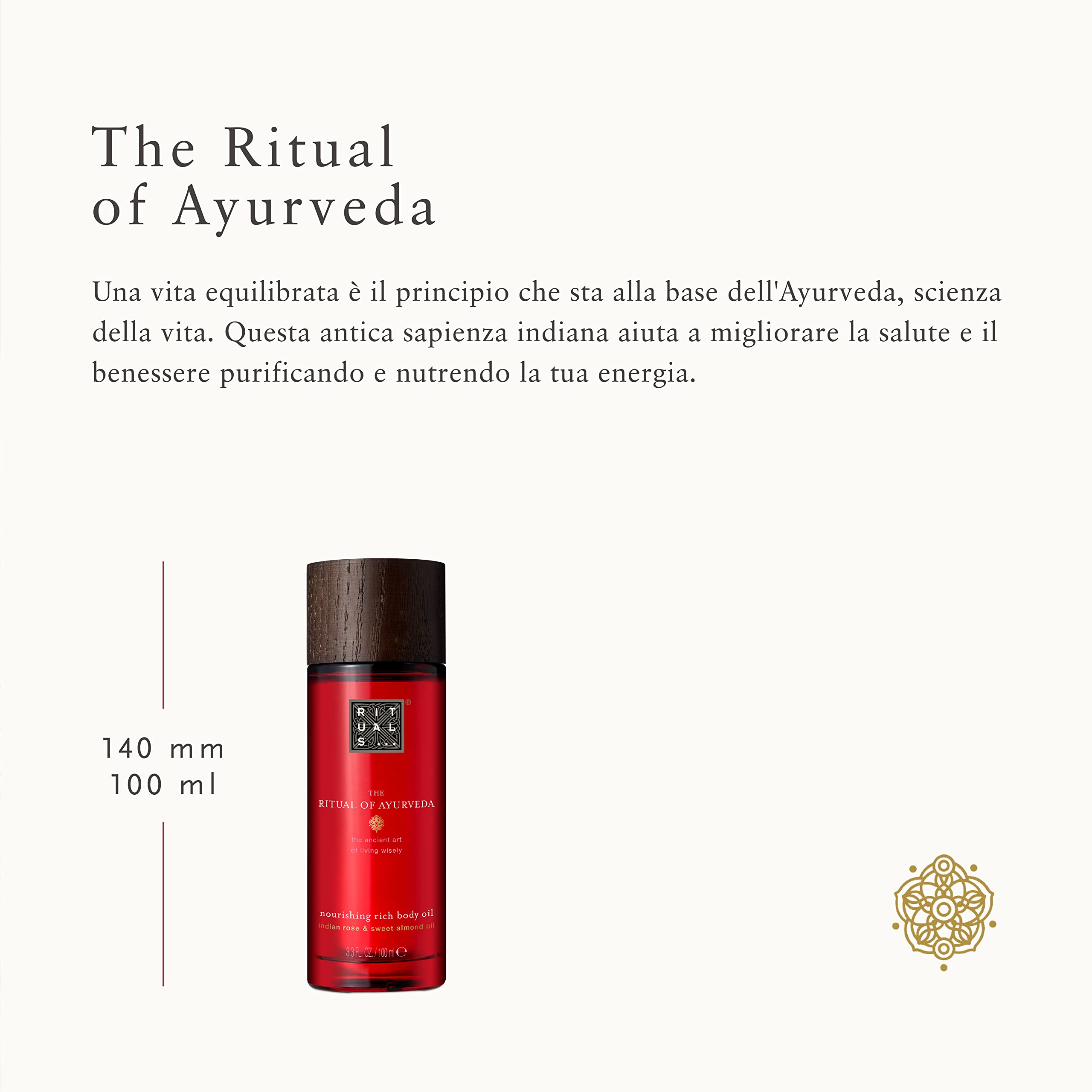 Rituals C-RI-659-B1 The Ritual of Ayurveda Olio Corpo Ricco, Indian Rose & Sweet Almond Oil, 100 ml