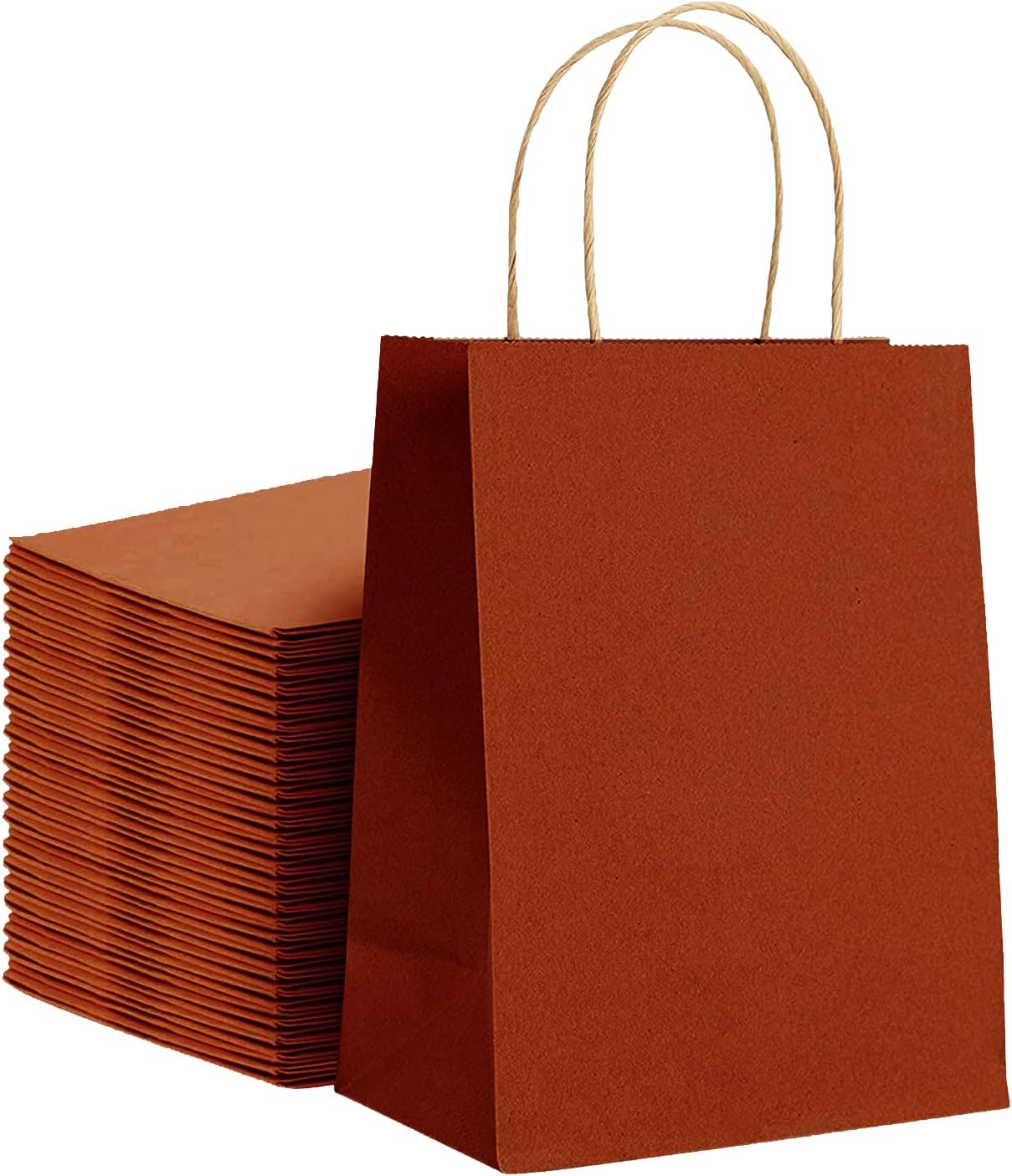 Kraft Paper Bags with Twisted Handles-13x7x17 inches, Bulk Multiuse Solid Print Bags, Perfect for Any Occasion, 25 Pack, Wine Red