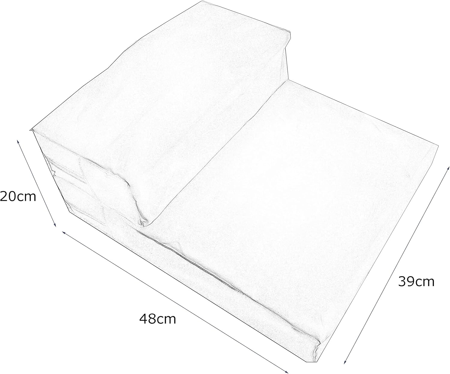 U/D Pet Stairs 2 Steps Made of Sponge and PU Pet Stairs Ladder Pet Climbing for Cat Dog Anti-Slip Removable 48X39x20cm,Black,48x39x20cm