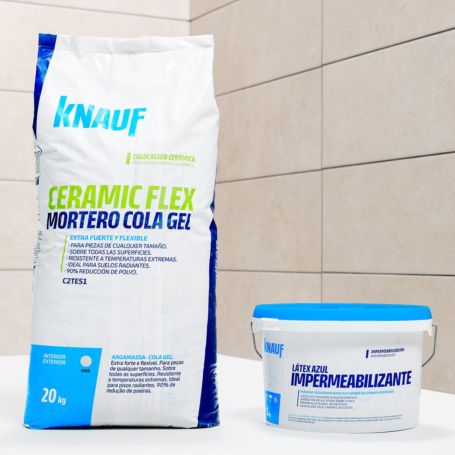 KNAUF - Impermeabilizante Latex Azul 5 kg - Listo para Usar - En Base Sintético y Aditivos Inertes - Utilizar Previo al Alicatado en Zonas Húmedas - Excelente Adherencia Multisuperficie