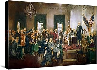 ART.COM Stretched Canvas Print The signing of the U.S. Constitution at the Independence Hall in Philadelphia on September 17, 1787 by Vernon Lewis Gallery, 18" x 12"