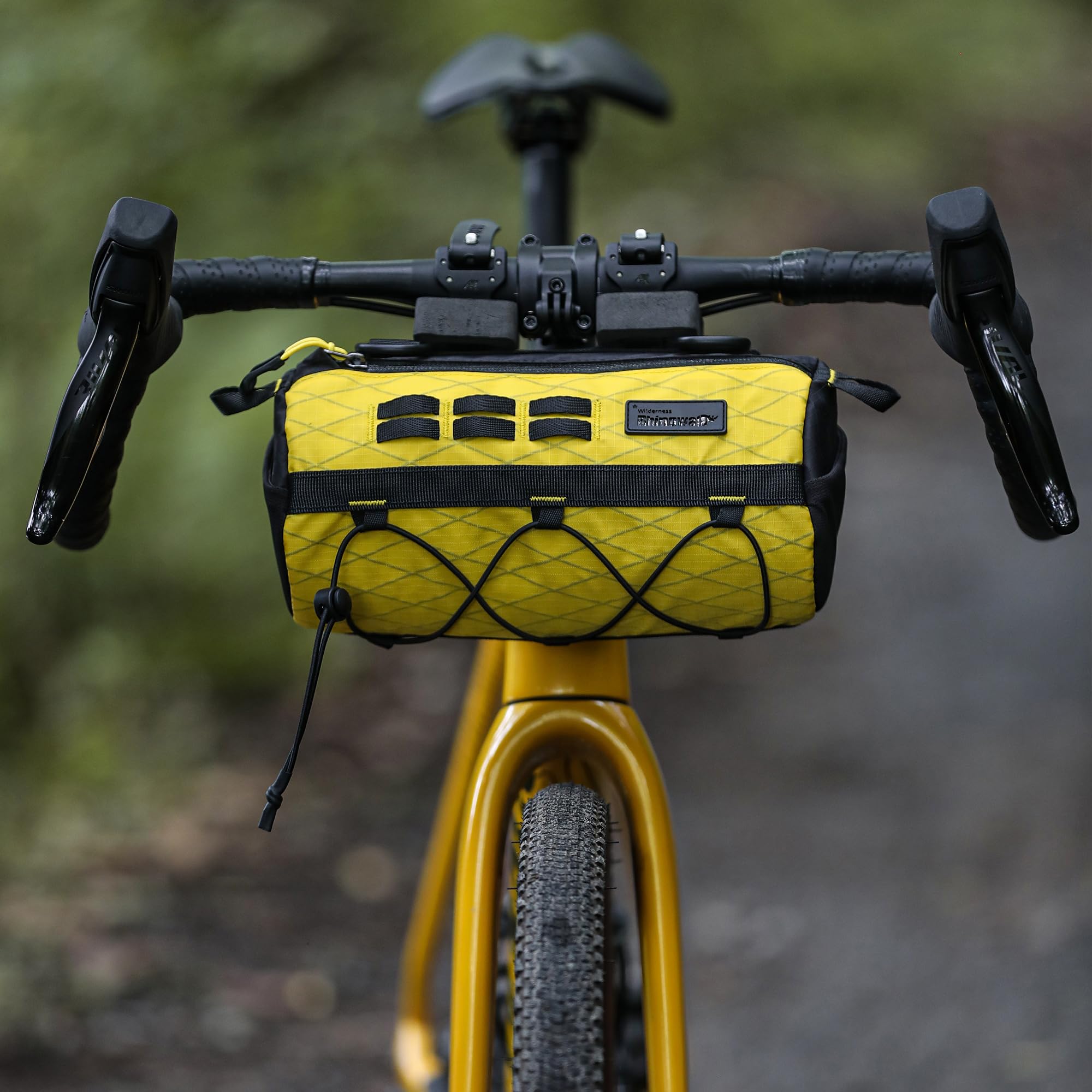 Rhinowalk Sacoche de guidon de vélo 2,8 l – Sacoche de guidon étanche avec structure solide en EVA et bandoulière – pour VTT, vélo de route et vélo de tourisme (jaune)