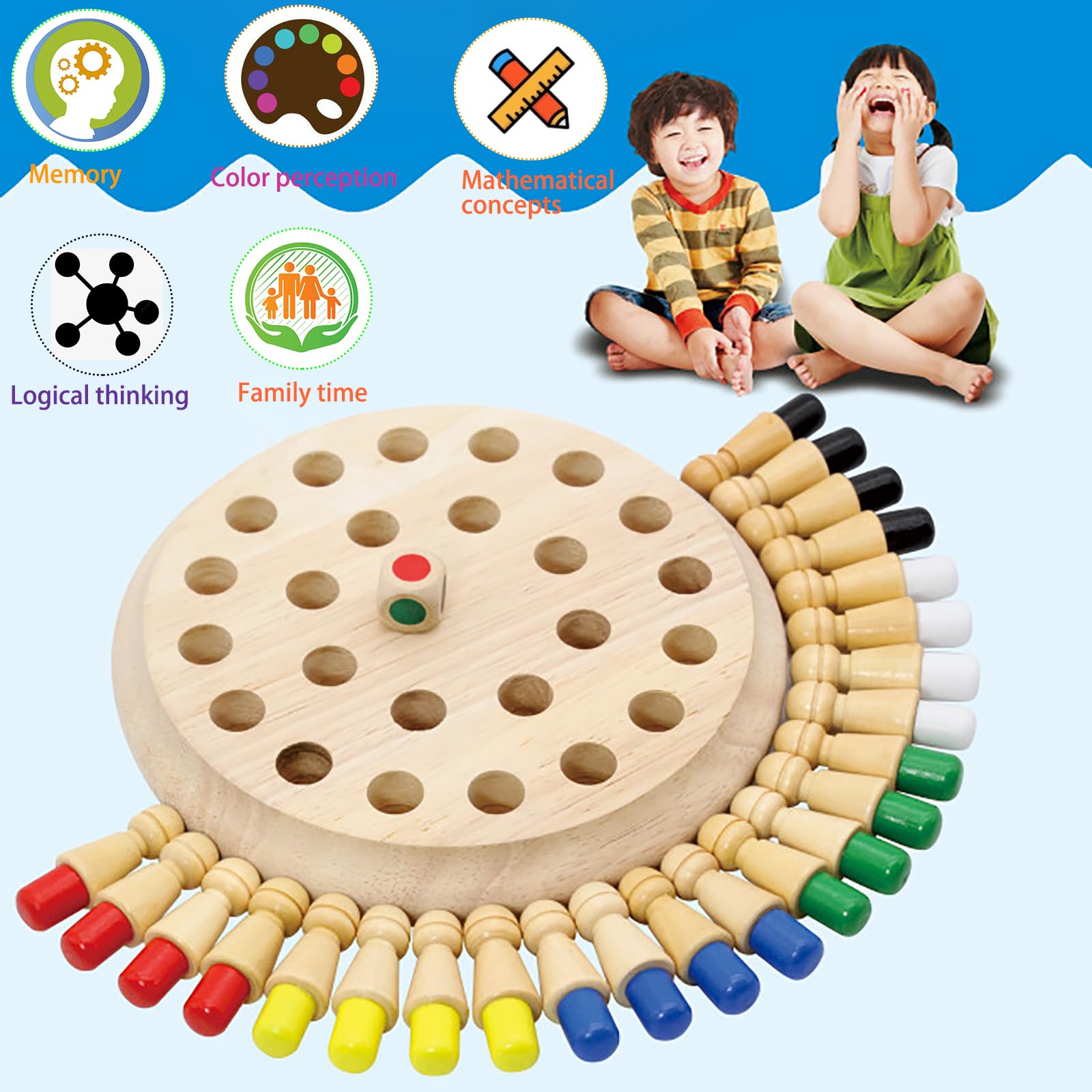 ZUSUZU Montessori Memory Karotte Holzspielzeug - Lernspiel Ab 3 Jahren