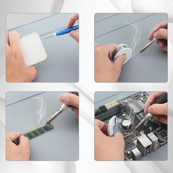 Soldering Mat Large Grey Silicone Electronics Repair Work Mat Heat Resistant 932℉ Solder Mat for Soldering Station Laptop Watch Cellphone Computer,Size 20 * 13.5 in