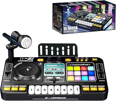 DJ Piano Mixer Toy - Portable USB Light, Charging Music Table | Kids Learning Keyboard, Audio Entertainment Toys, Educational Digital Musical Instruments, Fun Gift for Toddlers, Boys, Girls, Kids