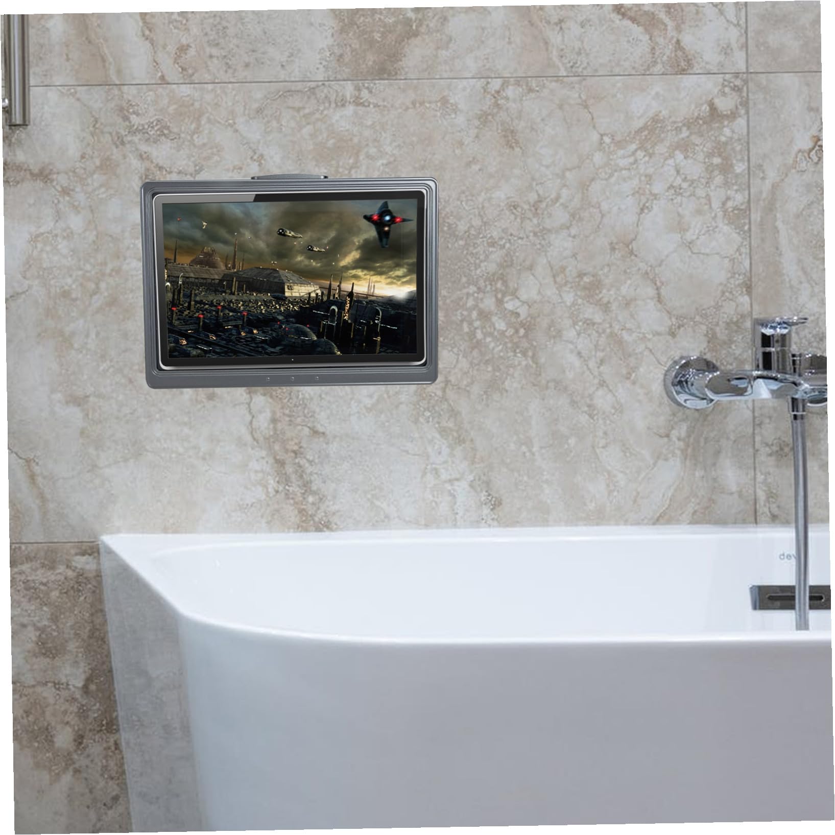SOIMISS Supporto Doccia Rotante per Telefono e Tablet Custodia Antiappannamento da Parete Porta Cellulare da Bagno Senza Compatibile con Smartphone Standard