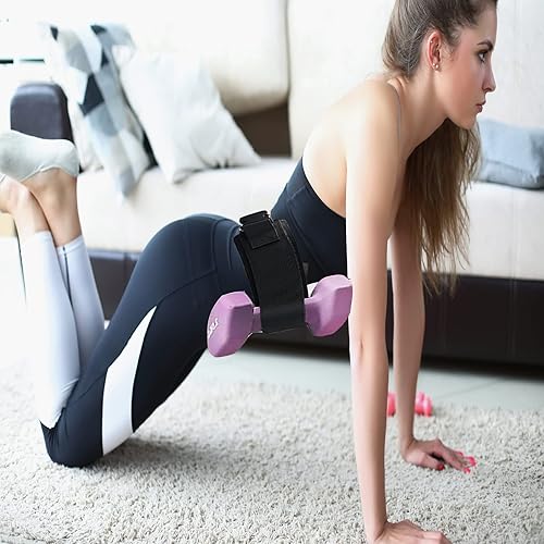 Miniatura 4 de Cinturón de ejercicio para ejercicios de cadera, portátil, antideslizante, correa para mancuernas para gimnasio y entrenamiento en casa