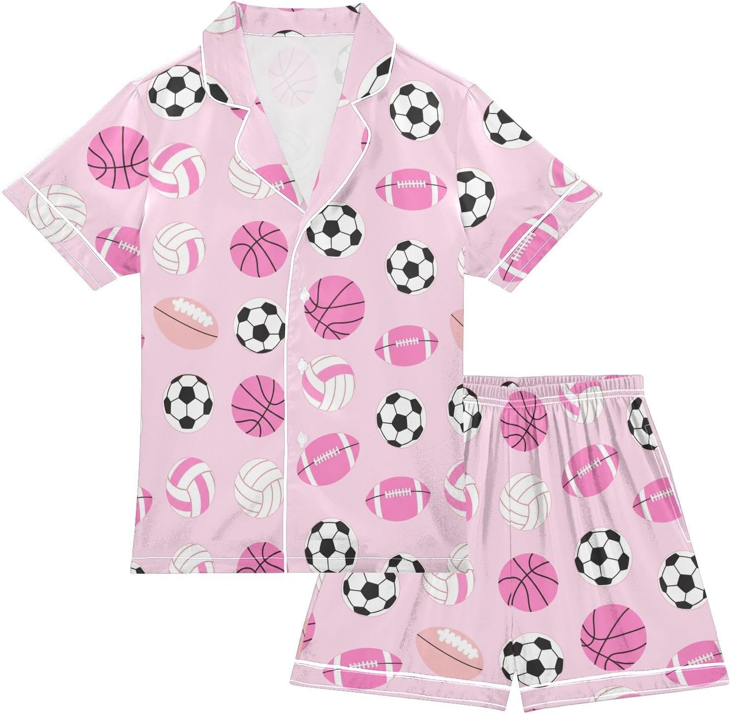 Leopard Pink Summer Pajamas Shorts Set Purple Satin PJ Sets for Pj