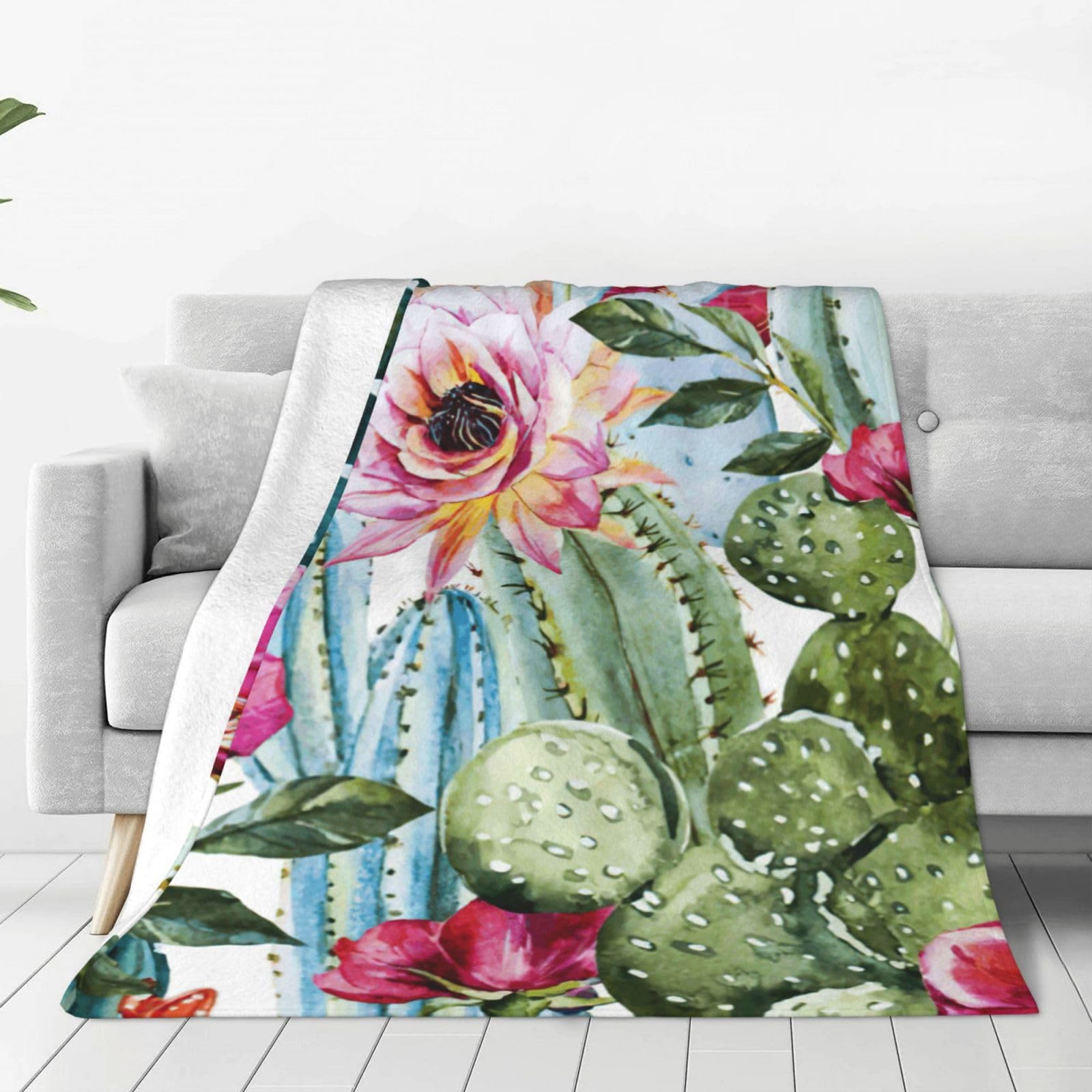Plaid polaire cactus pour des soirées cocooning chaleureuses au canapé