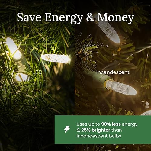 Miniatura 4 de Pro Christmas M5 - Luces LED navideñas  100 bombillas, 33.3 pies  Cadena de luz brillante de grado profesional para interiores y exteriores, para