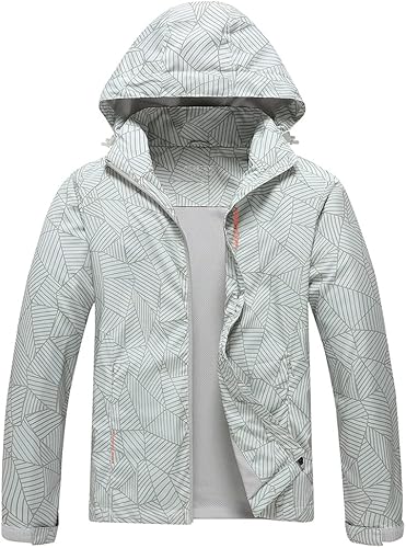 Chubasquero impermeable para mujer con capucha ligero cortavientos para senderismo