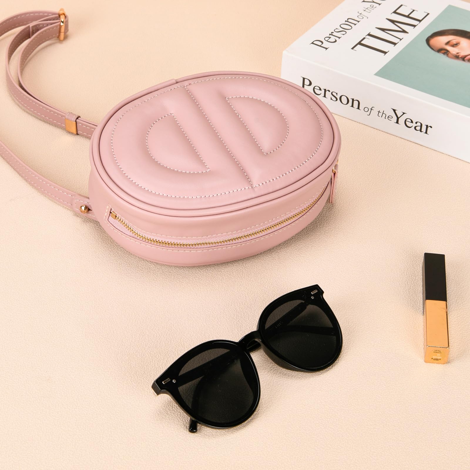 Marsupio, marsupio in pelle per le donne, alla moda, rosa, borsa a tracolla, popolare marsupio impermeabile squisito per le donne., Rosa