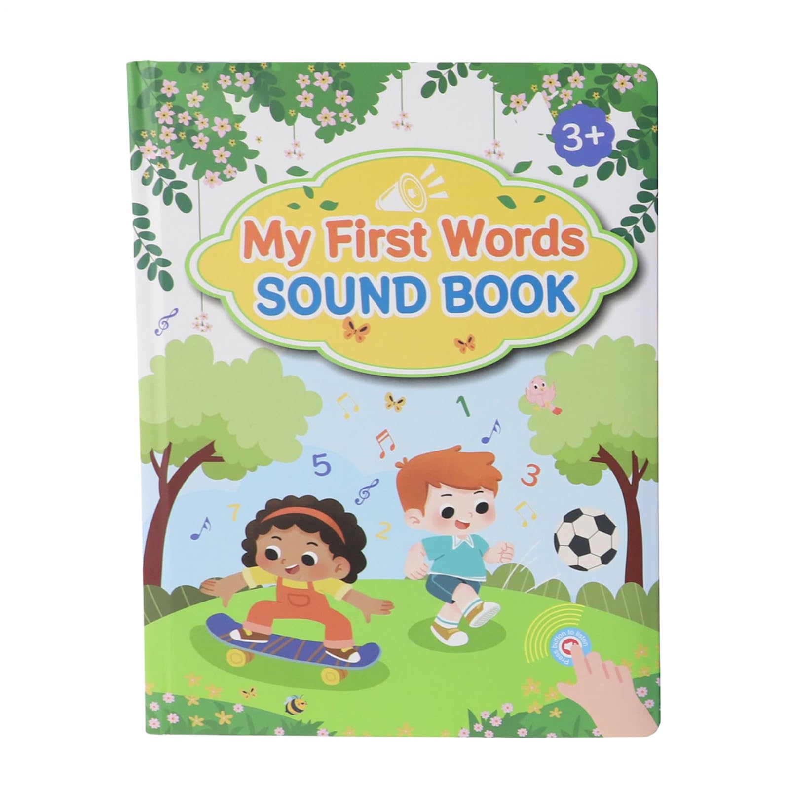 Speech Learning Book – Talking English Word Device, Smart Sound Toy Kids | Bilingual Language Reader Preschool Girls Boys, Touch-Activated Audio Book with flashcardss, Toddler Communication Builder,