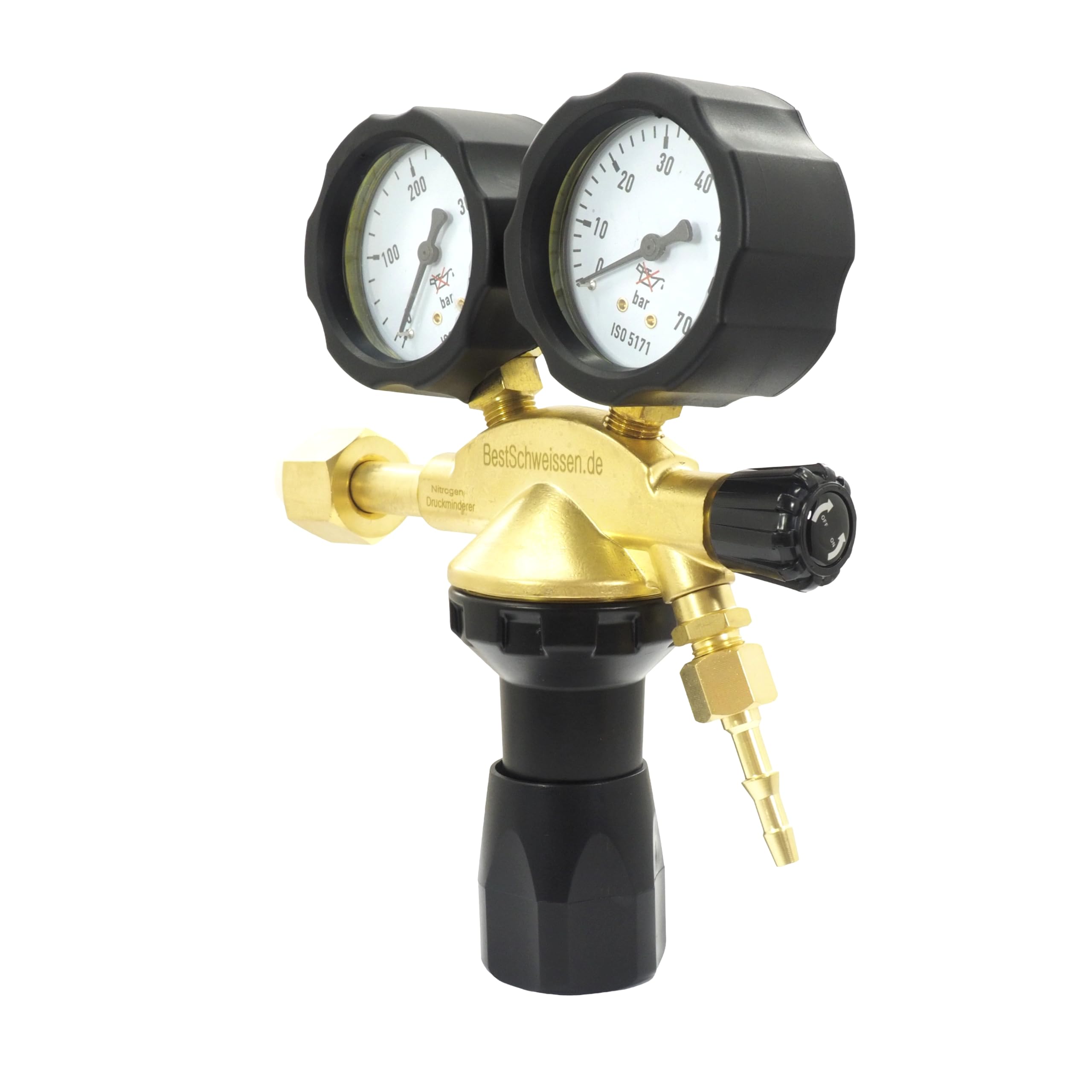 Bouteille d'azote 8L + Régulateur de pression pour azote 50 BAR - Ensemble bouteille de gaz azote avec détendeur pour atelier et industrie - Bestschweissen.de