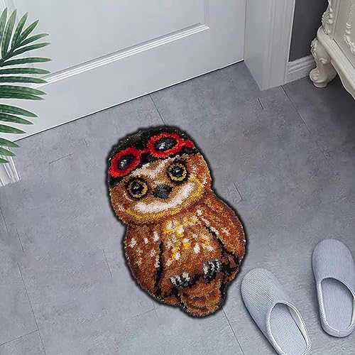 Miniatura 5 de TEZKIM Kits de ganchos de pestillo para niños y adultos, kits de fabricación de alfombras con lienzo impreso, kits de tapiz, costura, manualidades