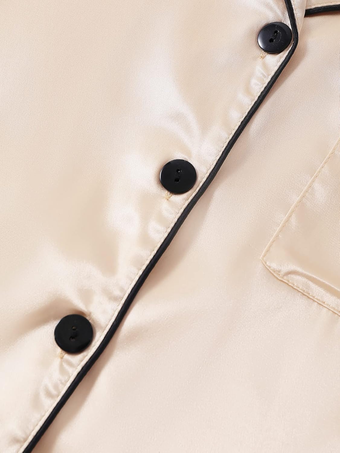 LYANER Women's Satin Pajamas Set Short Sleeve Button Shirt Silky Sleepwear with Shorts Set PJ - Image 3